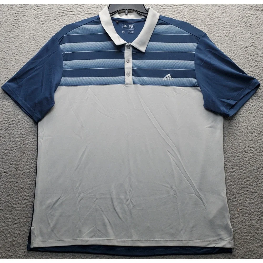 Adidas Golf Performance Polo Shirt Mens XL Multi Stretch Short‎ Sleeve Popover